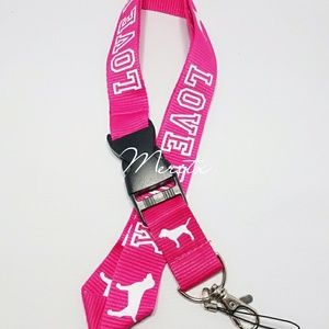 PINK lanyard/keychain/Id holder
